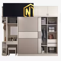 Xưởng Nội Thất Ngọc Thịnh Phước Thiền - Tủ quần áo cửa lùa kết hợp bàn thiết kế độc đáo, mới lạ - TQANT28